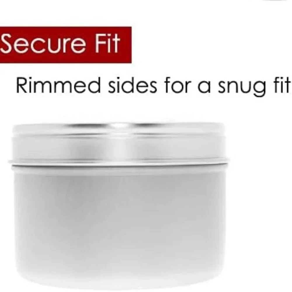 Box of 39 Silver 4-oz. Deep Round Tins w/Clear Plastic Lids & Magnetic Bottom